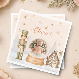 くるみ割り人形のフォトスノーグローブ お菓子の家のクリスマス スタンダードランチョンナプキン