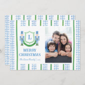 くるみ割り人形のモノグラムクリスマスカード 招待状 (正面/裏面)