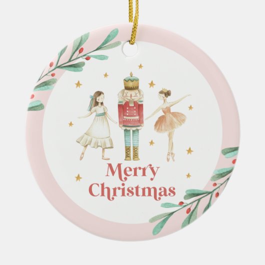 くるみ割り人形の冬のバレエ クリスマス セラミックオーナメント (正面)