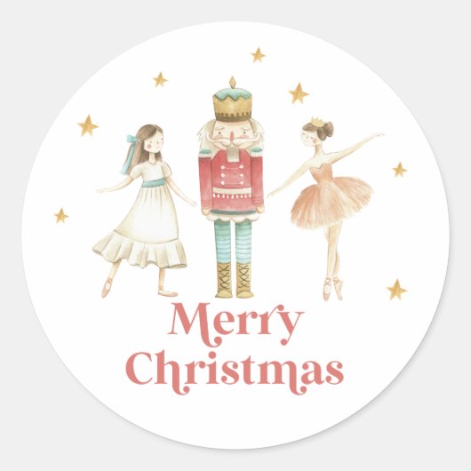 くるみ割り人形の冬のバレエ クリスマス ラウンドシール (正面)