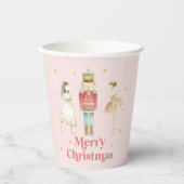 くるみ割り人形の冬のバレエ ピンクのクリスマス ペーパーカップ (正面)