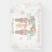 くるみ割り人形の冬のワンダーランド　1歳の誕生日　背景 横断幕 (縦)