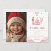 くるみ割り人形の冬の写真感謝カード 招待状 (正面)