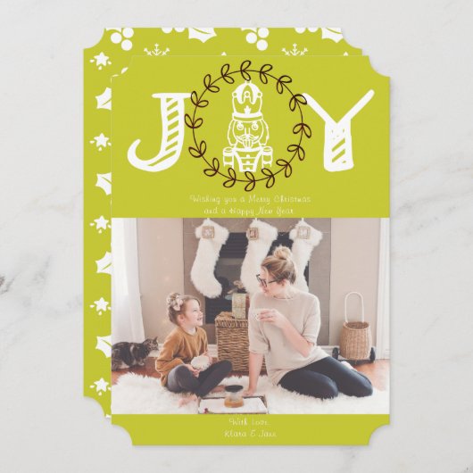 くるみ割り人形の喜びのホリデー写真カード シーズンカード (正面/裏面)
