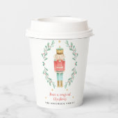 くるみ割り人形の水彩植物画のかわいいクリスマス 紙コップ (裏面)