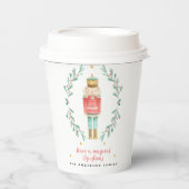 くるみ割り人形の水彩植物画のかわいいクリスマス 紙コップ (正面)