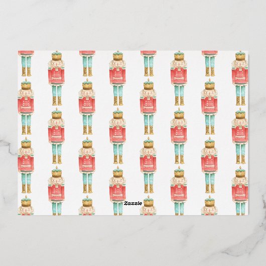 くるみ割り人形の水彩植物画1枚の写真 箔シーズンカード (裏面)