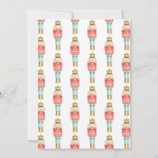 くるみ割り人形の水彩植物画3枚の写真クリスマス (裏面)