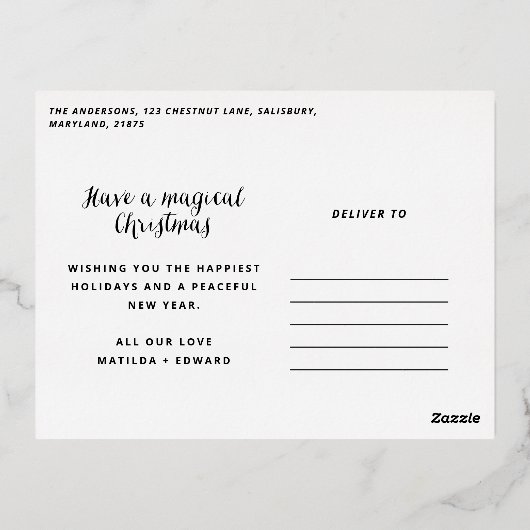 くるみ割り人形の水彩画の写真 箔シーズンポストカード (裏面)