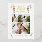 くるみ割り人形の水彩画3枚の写真 箔シーズンカード (正面)