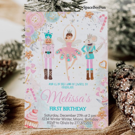 くるみ割り人形の誕生日おめでとう！　お菓子の国のプリンセス 招待状