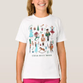 くるみ割り人形バレエのキャラクターたち クリスマス Tシャツ (正面)