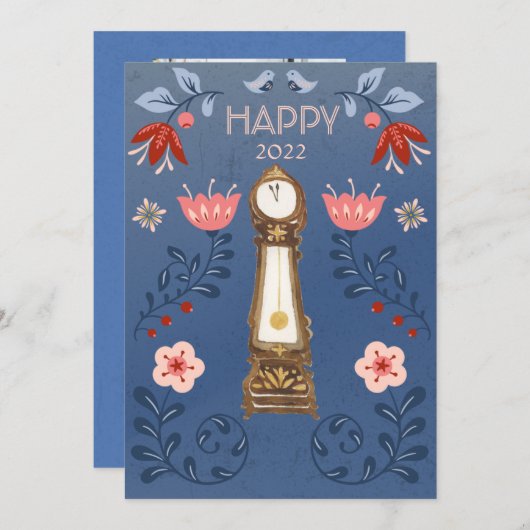 くるみ割り人形バレエの祖父時計の写真 招待状 (正面/裏面)