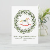 くるみ割り人形バレエグリーンリースのクリスマスカード 招待状 (スタンド正面)
