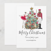 くるみ割り人形バレエダンサー ホリデーカード 招待状 (正面/裏面)