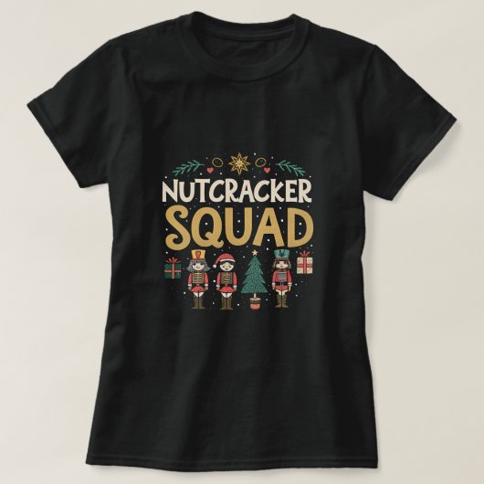 くるみ割り人形バレエダンス家族クリスマス Tシャツ (デザイン正面)