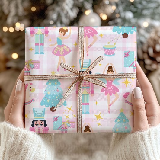 くるみ割り人形バレエ クリスマスパステル包装紙 ラッピングペーパー