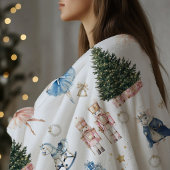 くるみ割り人形バレエ ノスタルジッククリスマス フリースブランケット