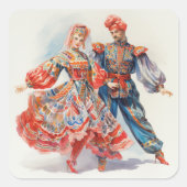 くるみ割り人形バレエ ロシア人ダンサー スクエアシール (正面)