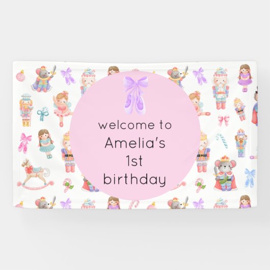 くるみ割り人形1歳の誕生日 横断幕 (横)