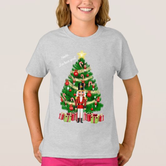 くるみ割り人形 クリスマスツリー キッズ 名入れ Tシャツ (正面)