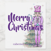 くるみ割り人形 テーマ パープル クリスマス ワインラベル (シングルラベル)