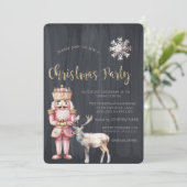 くるみ割り人形+トナカイ,雪の結晶 クリスマス 招待状 (スタンド正面)