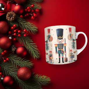 くるみ割り人形 ビンテージ ベージュ クリスマス コーヒーマグカップ