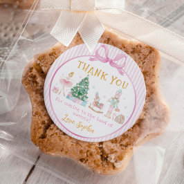 くるみ割り人形 ピンクのリボン クリスマス お誕生日 ありがとう ラウンドシール
