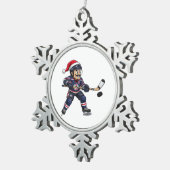 くるみ割り人形 ホッケー 選手 冬のスポーツ クリスマス スノーフレークピューターオーナメント (右)