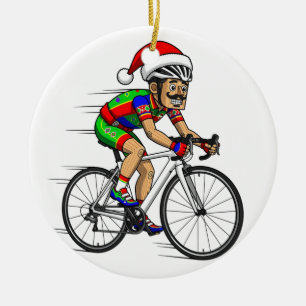 くるみ割り人形 自転車 クリスマス サイクリング Xmas スポーツ セラミックオーナメント