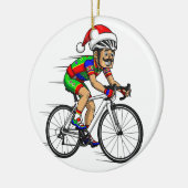 くるみ割り人形 自転車 クリスマス サイクリング Xmas スポーツ セラミックオーナメント (左)