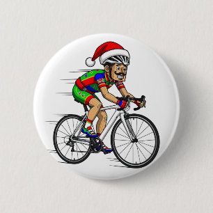 くるみ割り人形 自転車 クリスマス サイクリング Xmas スポーツ 缶バッジ