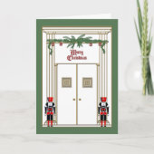 くるみ割り付きのクリスマスドア シーズンカード (正面)
