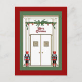 くるみ割り付きのクリスマスドア シーズンポストカード (正面)