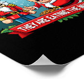 くるみ割り付きの切り株サンタクロースは食べ ポスター (角)