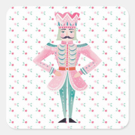 くるみ割り付きメリークリスマスシ名門私立校風のステッカー スクエアシール