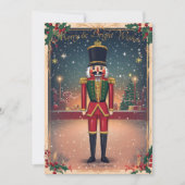くるみ割り兵士とビンテージクリスマスカード 招待状 (正面)
