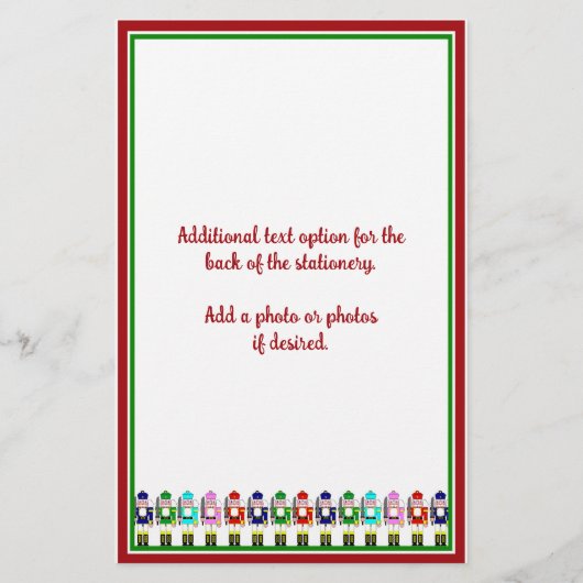 くるみ割り兵士のクリスマス 便箋 (裏面)