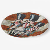 くるみ割り兵士の赤い白ストライプ色 ペーパープレート (アングル)