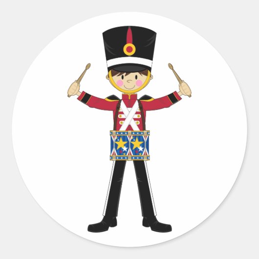 くるみ割り兵士の遊ドラムステッカー ラウンドシール (正面)