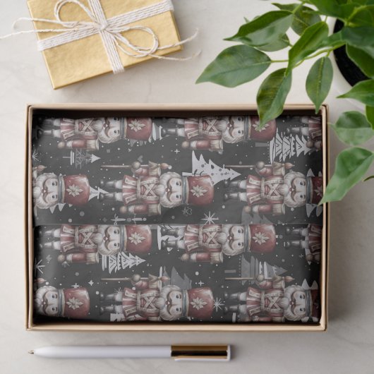 くるみ割り兵士キャプテンクリスマスホワイトツリーズ 薄葉紙 (ギフト)