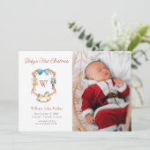 くるみ割り兵士クリスマスベビー写真誕生 案内状 (スタンド正面)