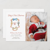くるみ割り兵士クリスマスベビー写真誕生 案内状 (正面/裏面)