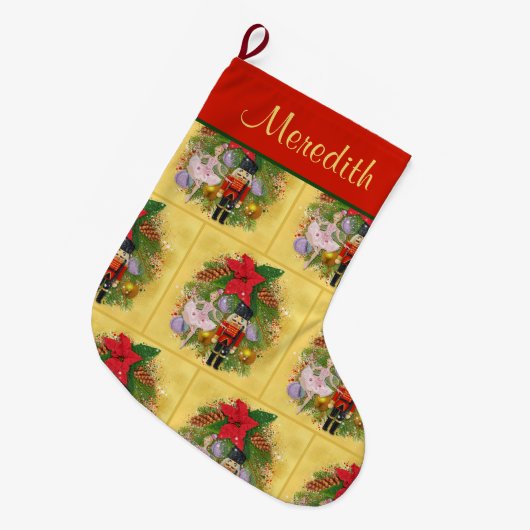 くるみ割り兵士シュガープラム妖精クリスマスクリスマス ラージクリスマスストッキング (正面 (吊り時))