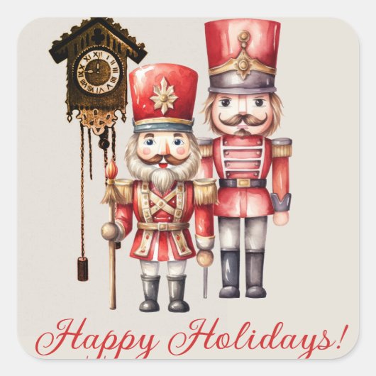 くるみ割り兵士ハッピーホリデークロック スクエアシール (正面)