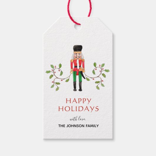 くるみ割り兵隊のハッピーホリデーギフトタグ ギフトタグ (正面)