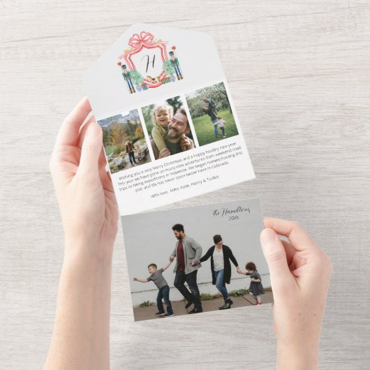 くるみ割り写真三折り オールインワン招待状 (貼ってはがせる)