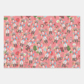 くるみ割り写真顔おもしろいクリスマス ラッピングペーパーシート (正面2)