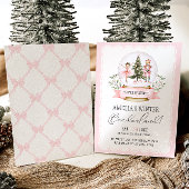 くるみ割り冬のオネダーランドピンク1歳の誕生日 招待状